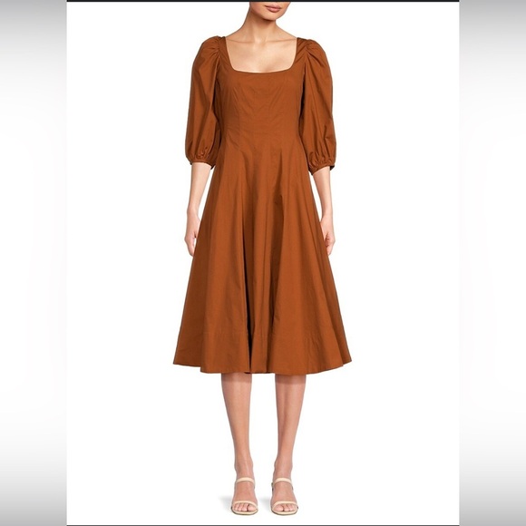 STAUD Women's Swells Squareneck A Line Dress - Picture 1 of 4